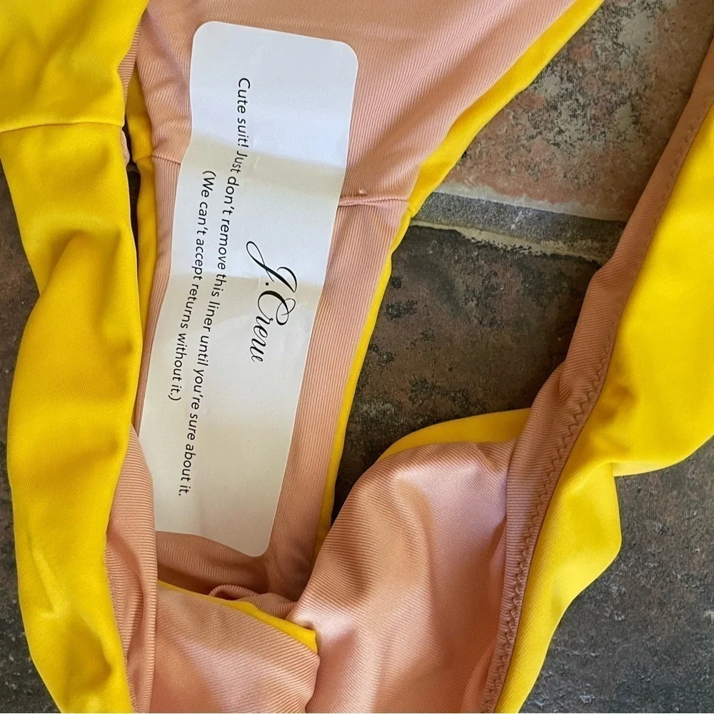 J.Crew Curved Waist Cheeky Bikini Bottom Yellow Size L